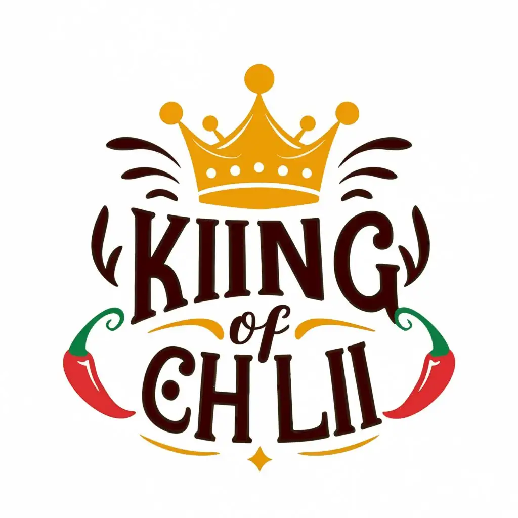 LOGO-Design-For-King-of-Chili-Majestic-Crown-Emblem-with-Bold-Typography-for-Restaurant-Excellence
