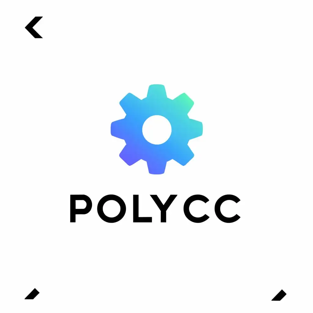 a logo design,with the text "POLYCC", main symbol:Gear,Moderate,be used in Education industry,clear background