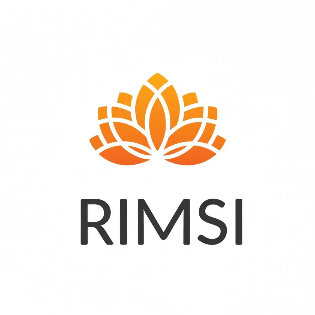 logo, Flower, with the text "Rimsi", typography