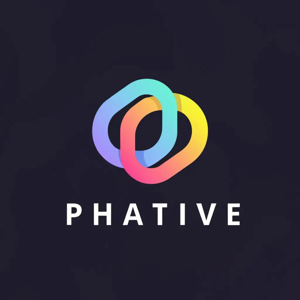 a logo design,with the text "phative", main symbol:simple two colours shape

,Minimalistic,be used in Technology industry,clear background
