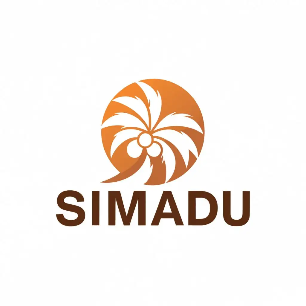 a logo design,with the text "Simadu", main symbol:palm
 Sugar,Minimalistic,clear background