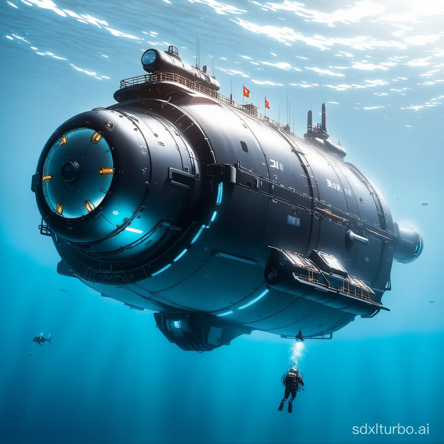 Chinas-Jiaolong-Submersible-in-SciFi-Setting