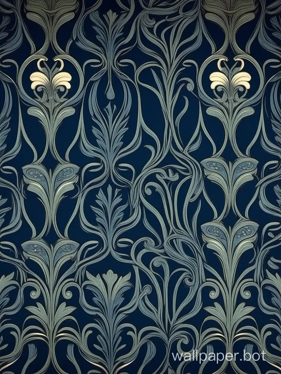 Vintage-Art-Nouveau-Dark-Blue-Wallpaper-Pattern