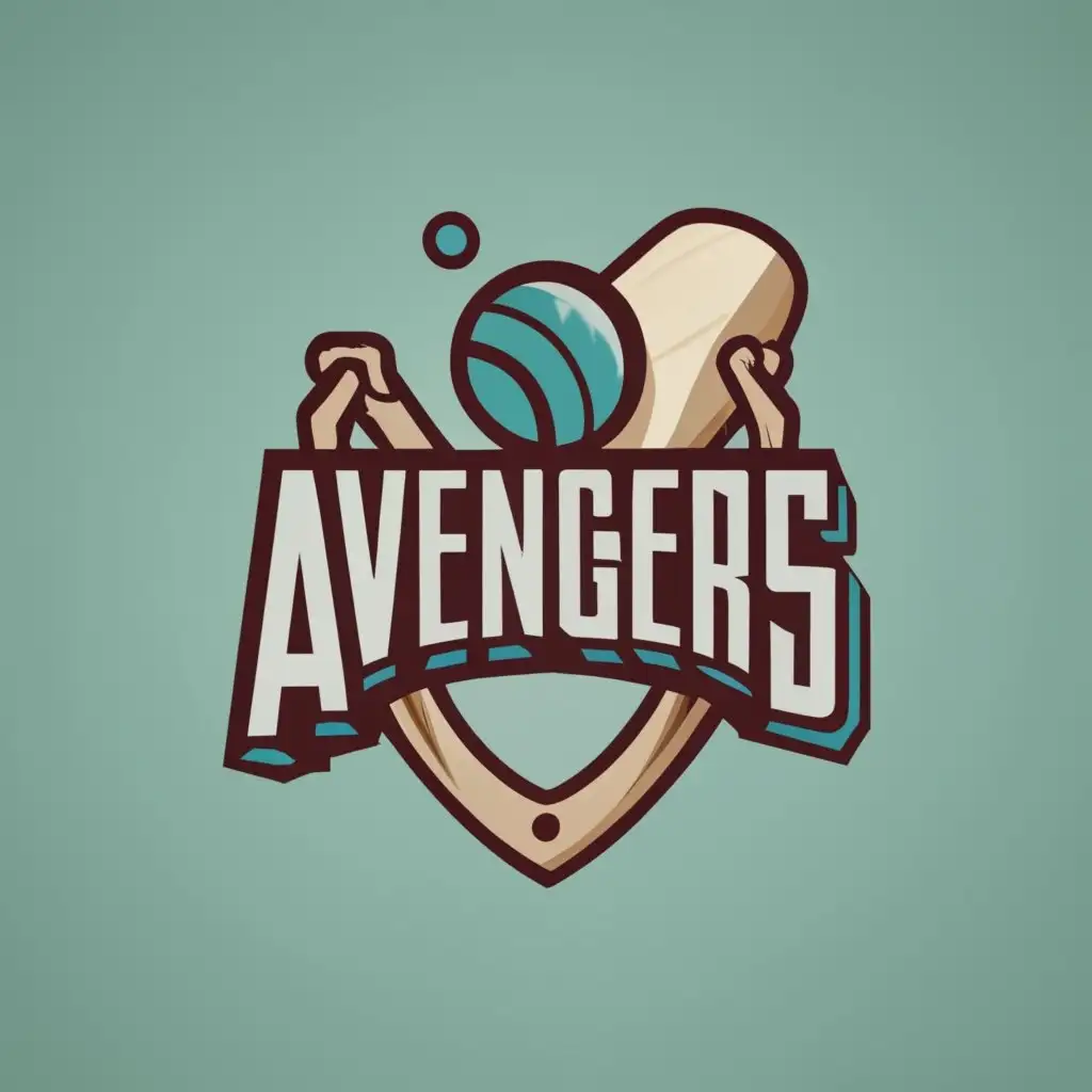 logo, Cricket, with the text "AVENGERS", typography, be used in cricket bat and ball