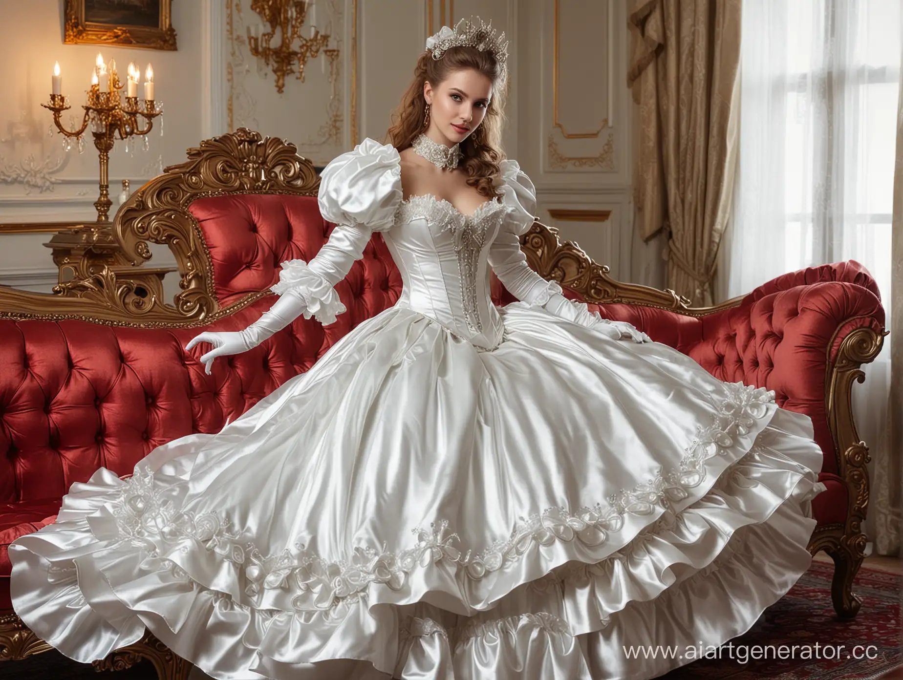25YearOld-GirlDemon-Tzeentch-in-Luxurious-Satin-Dress-at-Throne-Room-Ball