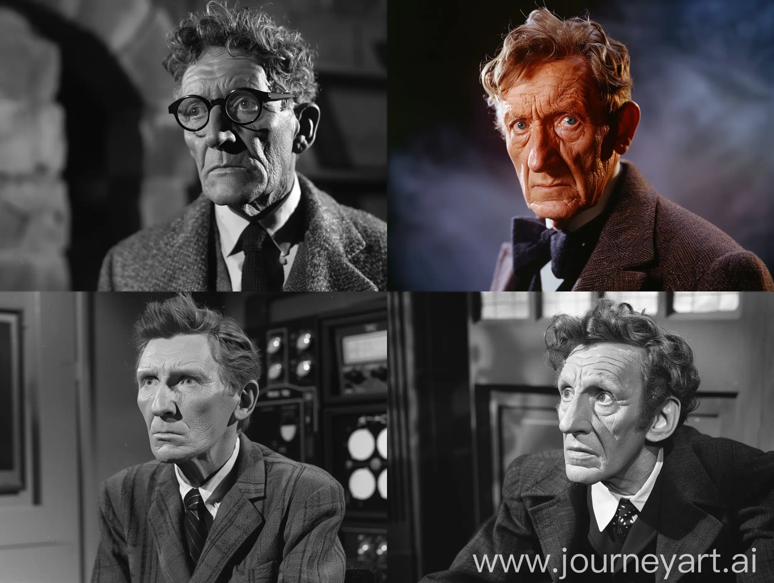 Burgess-Meredith-as-The-Doctor-from-Doctor-Who-in-1960s-Style-Portrait
