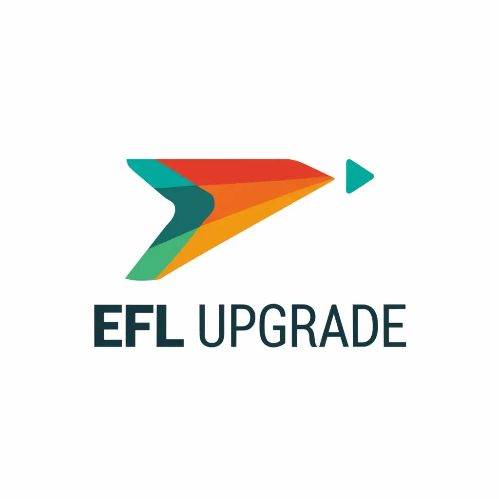 a logo design,with the text "EFL Upgrade", main symbol:arrow,Moderate,be used in Education industry,clear background