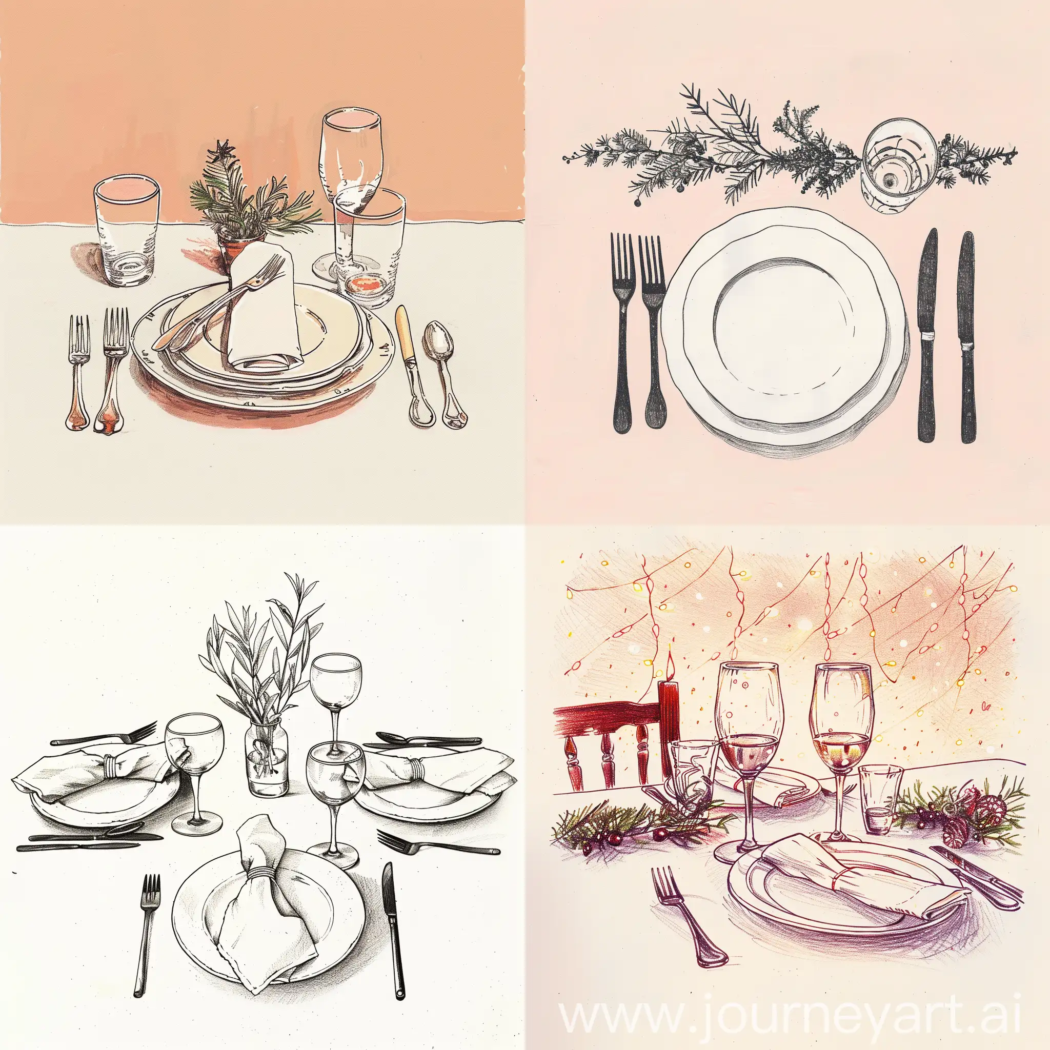 Modern-Holiday-Table-Setting-with-Retro-Film-Camera-in-Pastel-Tones