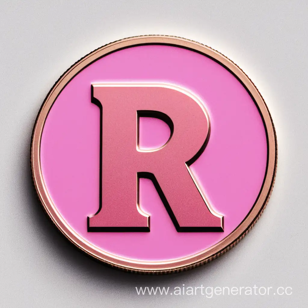 Розовый R coin