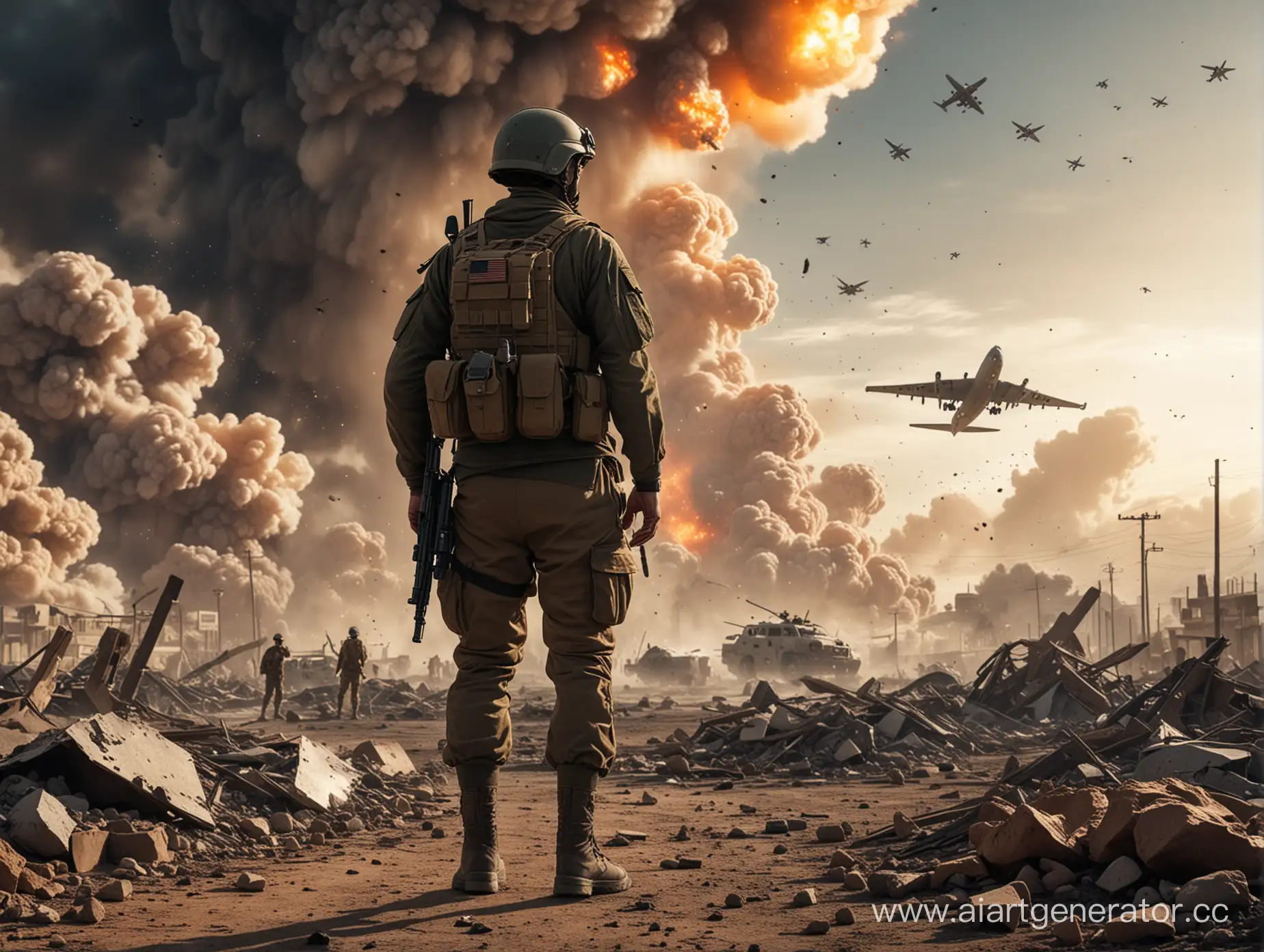 Valiant-Soldier-Shielding-Civilians-Amidst-Warzone-Chaos