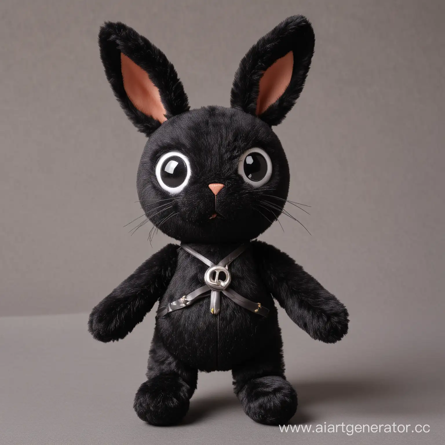 Черный кролик игрушка с глазом крестом MIDIX