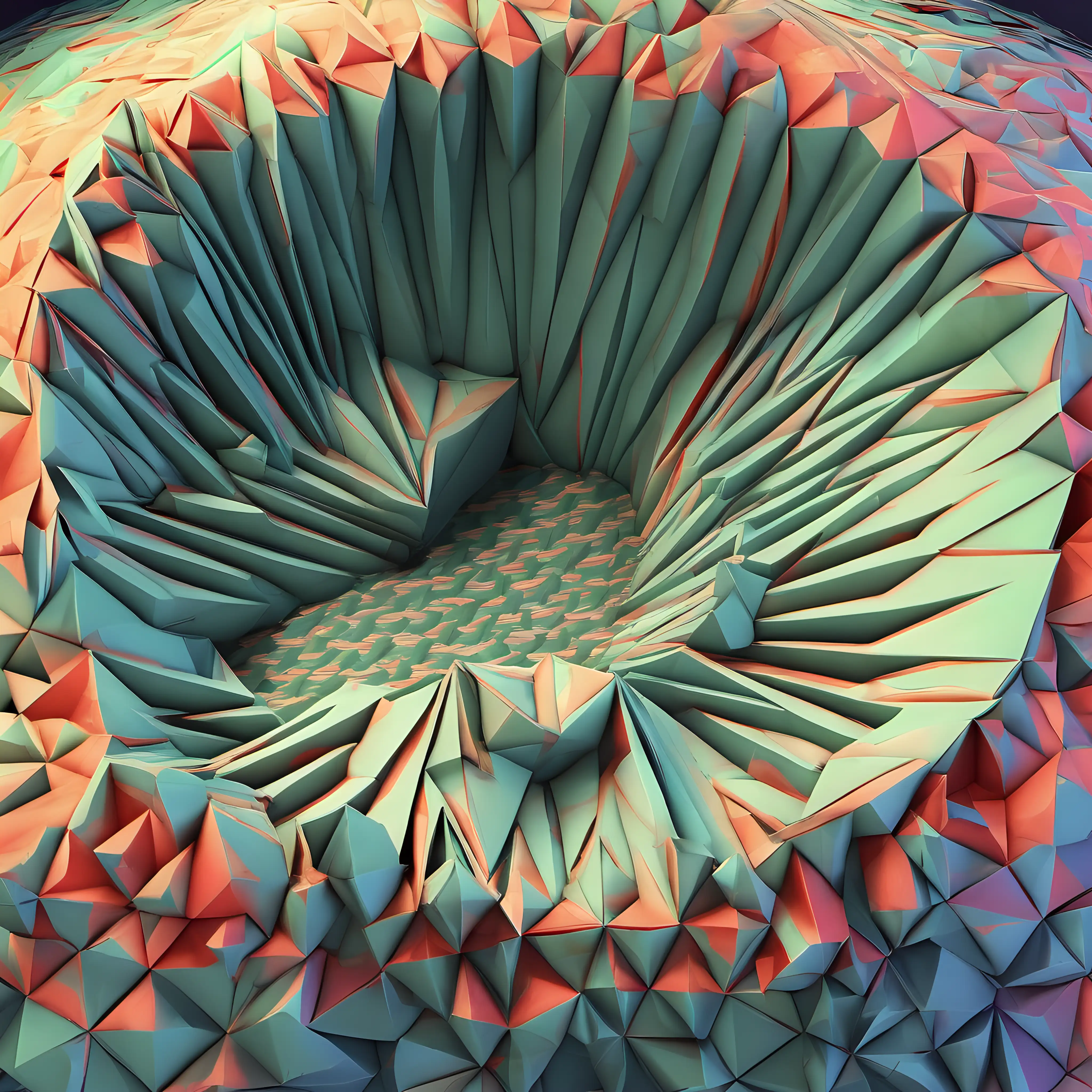 Geometric Wonders Vibrant Polygonal Shapes Artwork