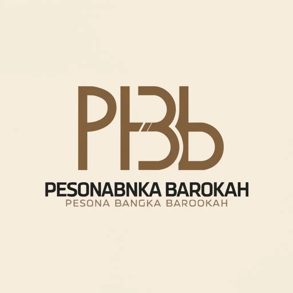 a logo design,with the text "PT. PESONA BANGKA BAROKAH", main symbol:PBB,Moderate,clear background