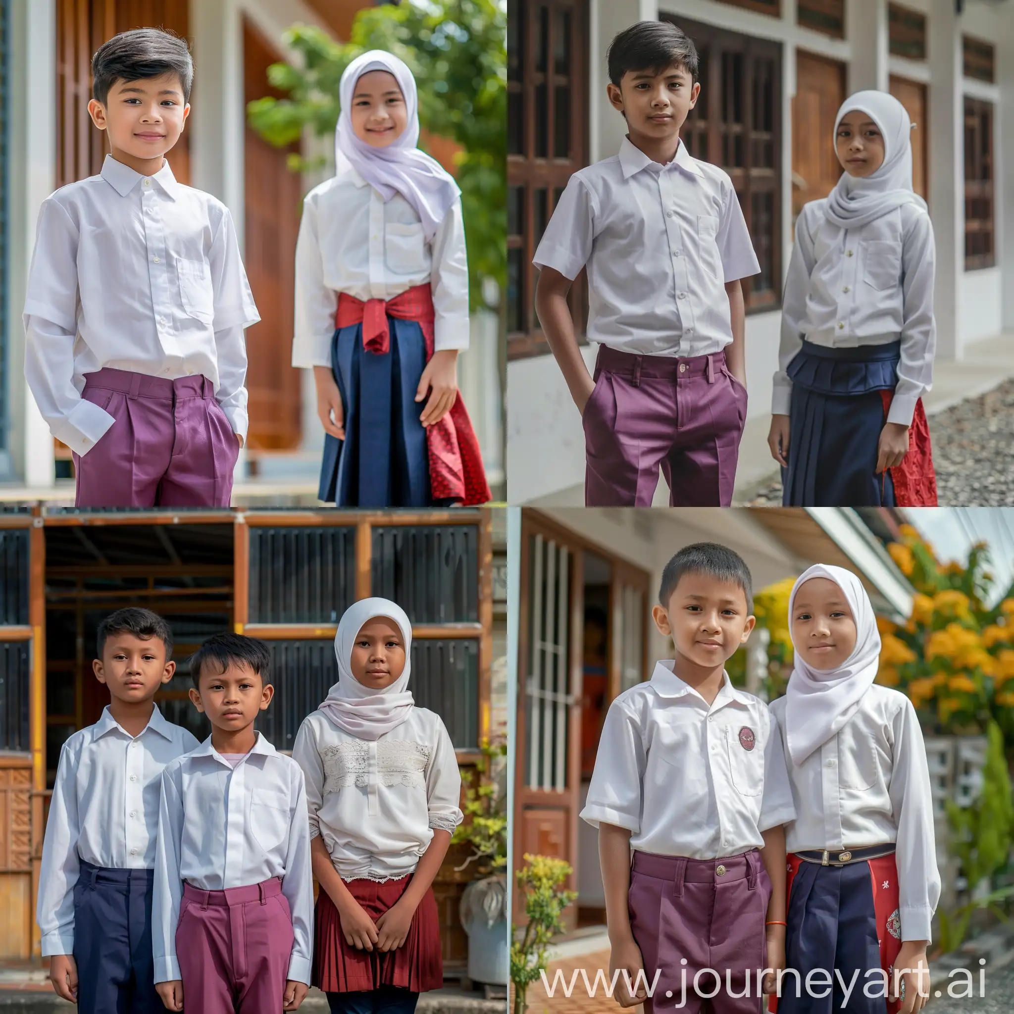 Indonesian-Students-Posing-in-School-Uniforms