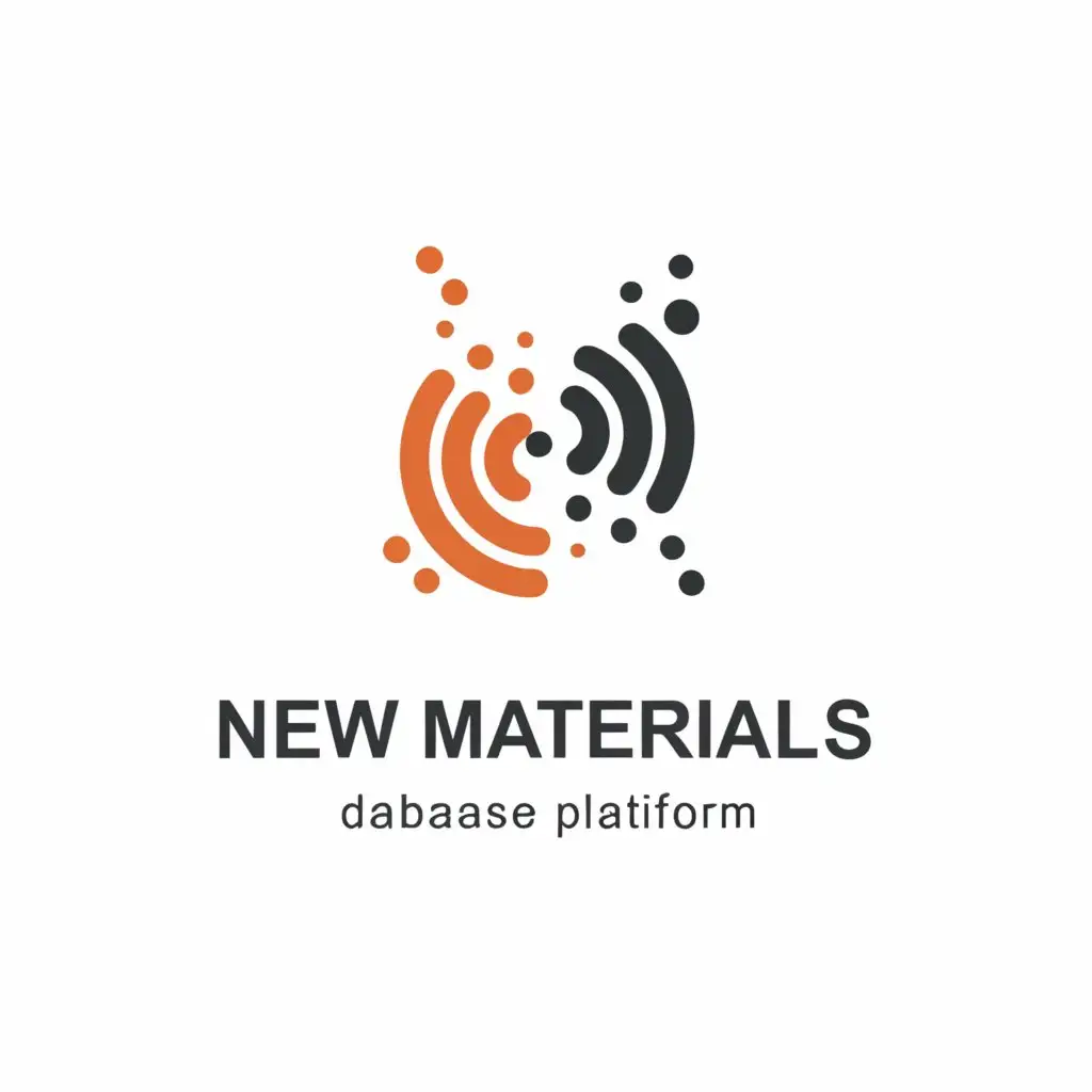 a logo design,with the text "New Materials Database Platform", main symbol:Big data and artificial intelligence,Moderate,clear background