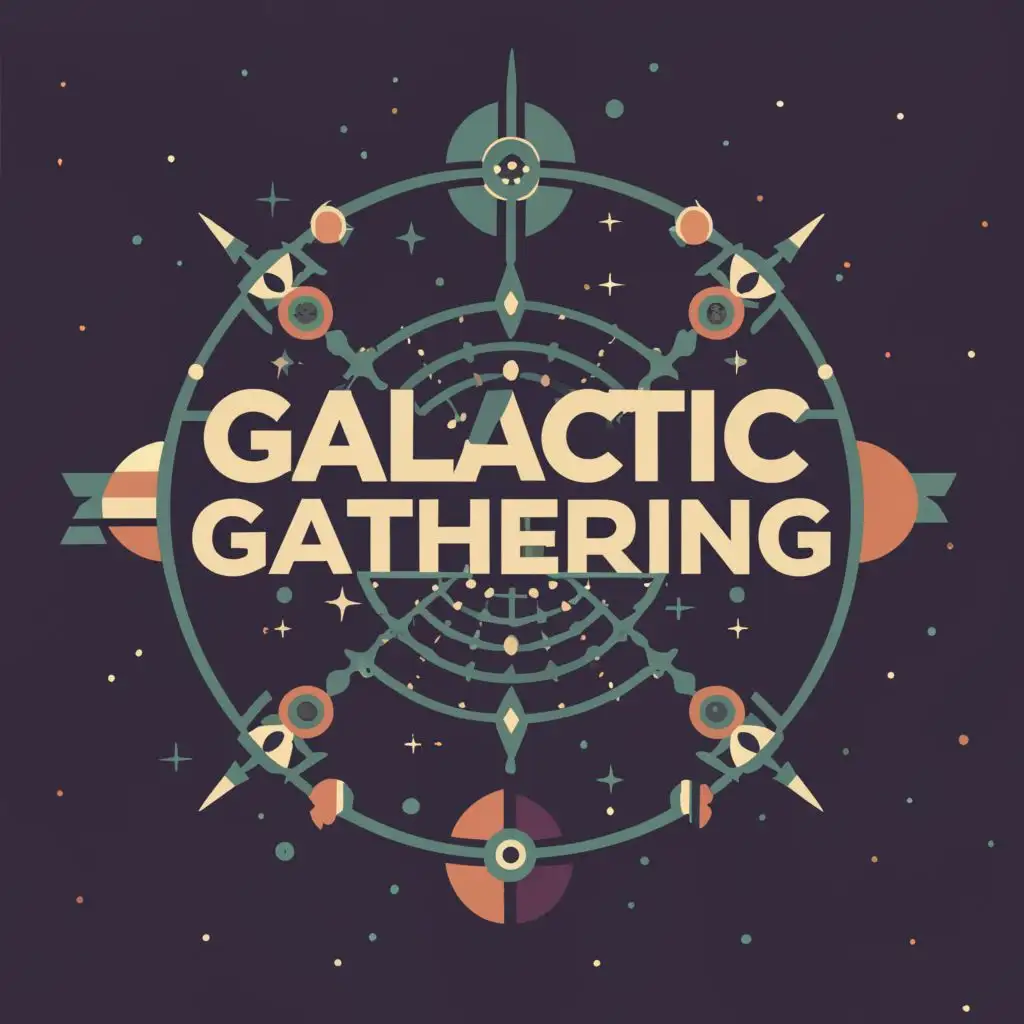 logo, gathering, with the text "Galactic Gathering", typography