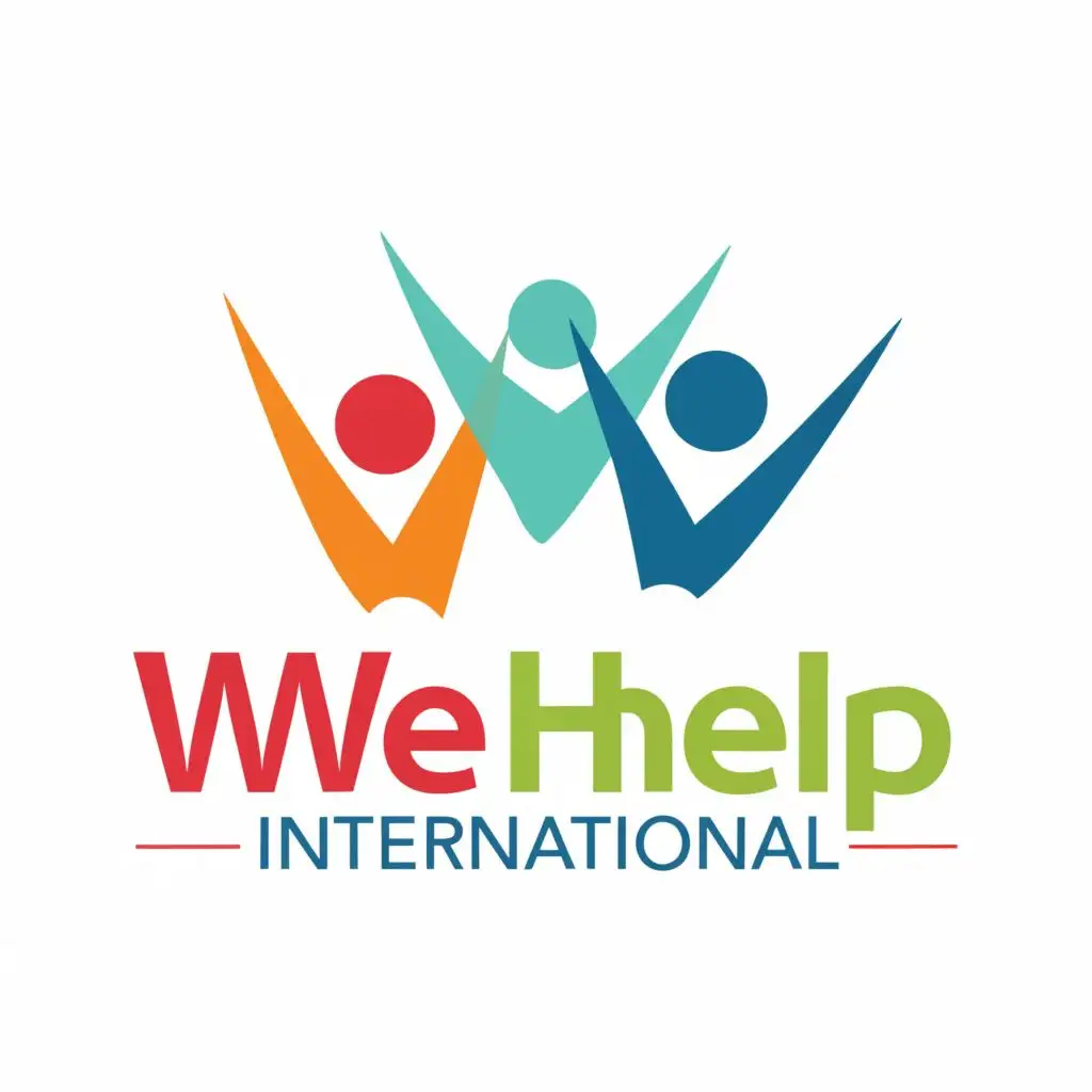 logo, WeCare, WeLove and WeHelp, with the text "WeHelp International", typography, be used in Nonprofit industry