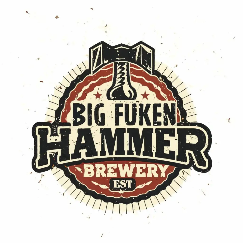 logo, Hammer "Est. 2015", with the text "Big Fuken Hammer Brewery", typography, be used in Restaurant industry