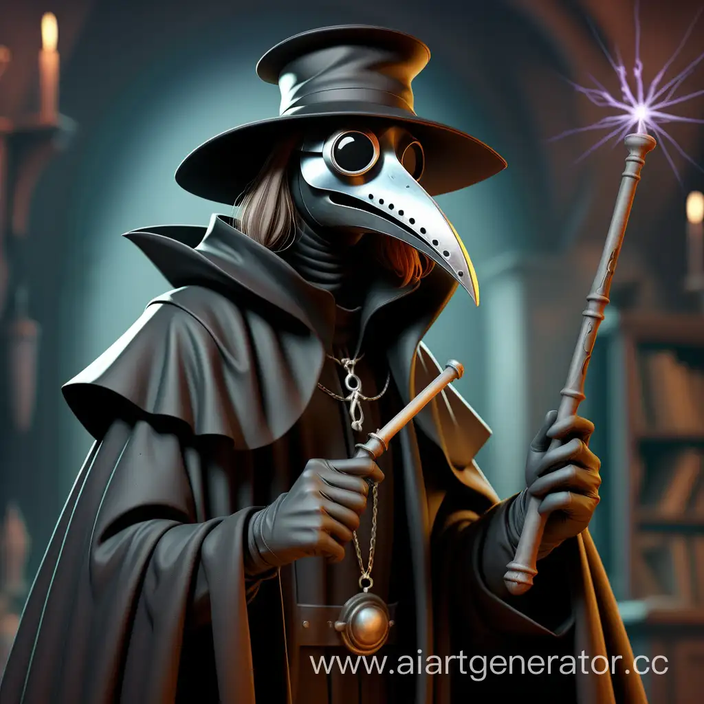 Mystical-Plague-Doctor-with-90s-Era-Aesthetic-and-Magic-Wand