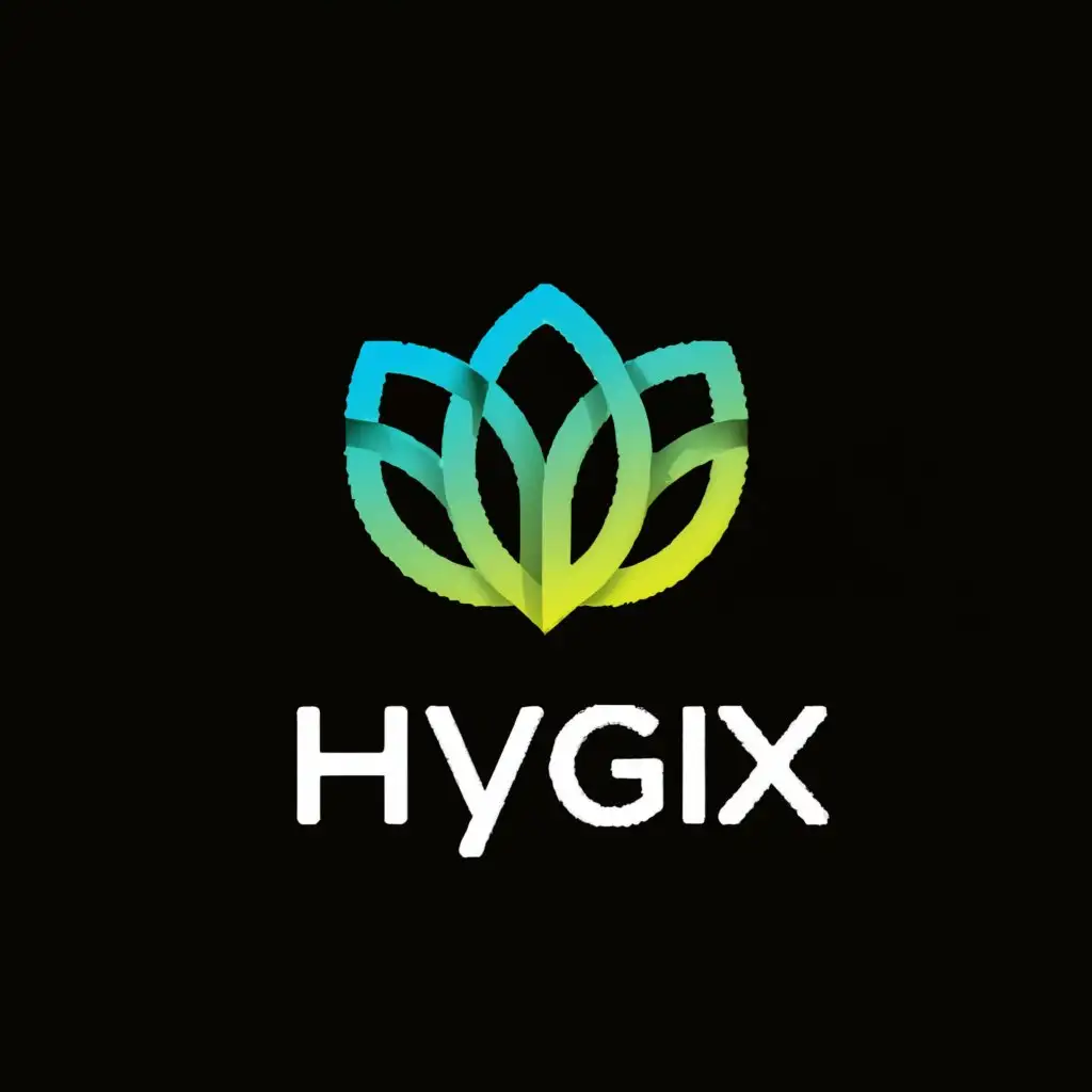 a logo design,with the text "HYGIX", main symbol:Organic,Minimalistic,clear background