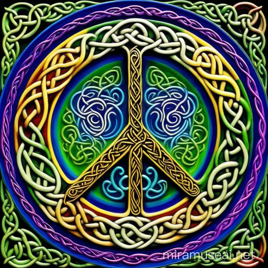 the colors make me feel safe.  peace is the energy that heals,  swirls and interconnected Celtic spiritual signs connect all, a sacred space is formed