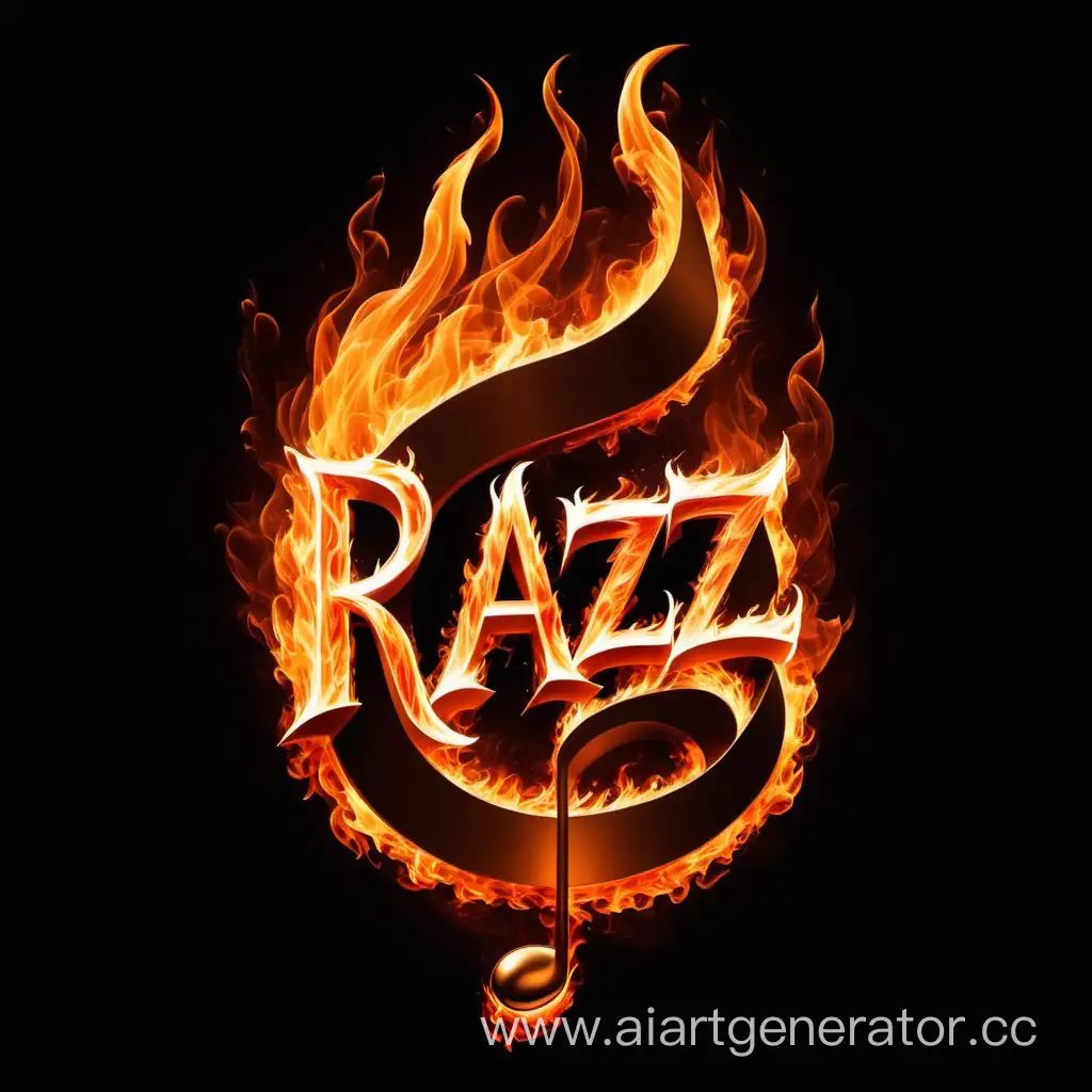 RAZZz Notes логотип музыкальный в огне
