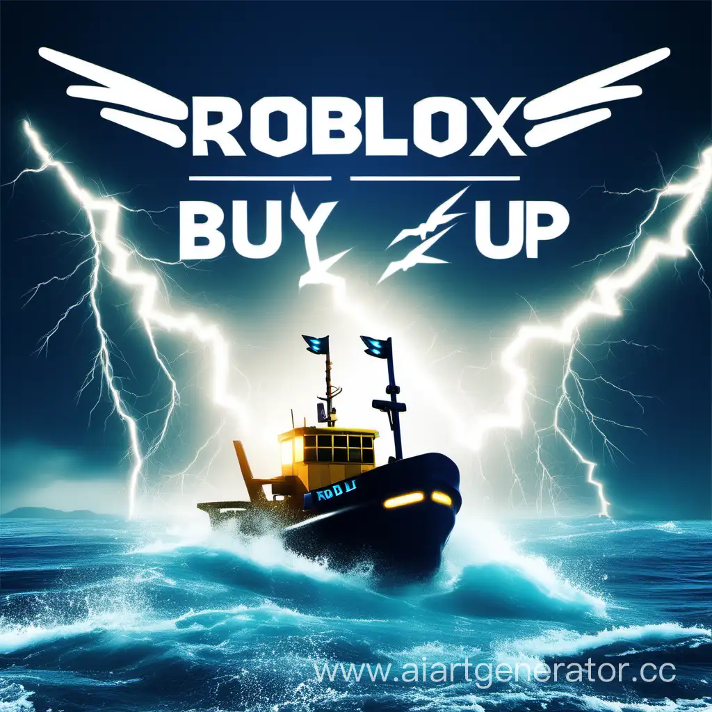 Roblox-Icon-Over-Dark-Blue-Sea-with-Flying-Birds-and-Lightning