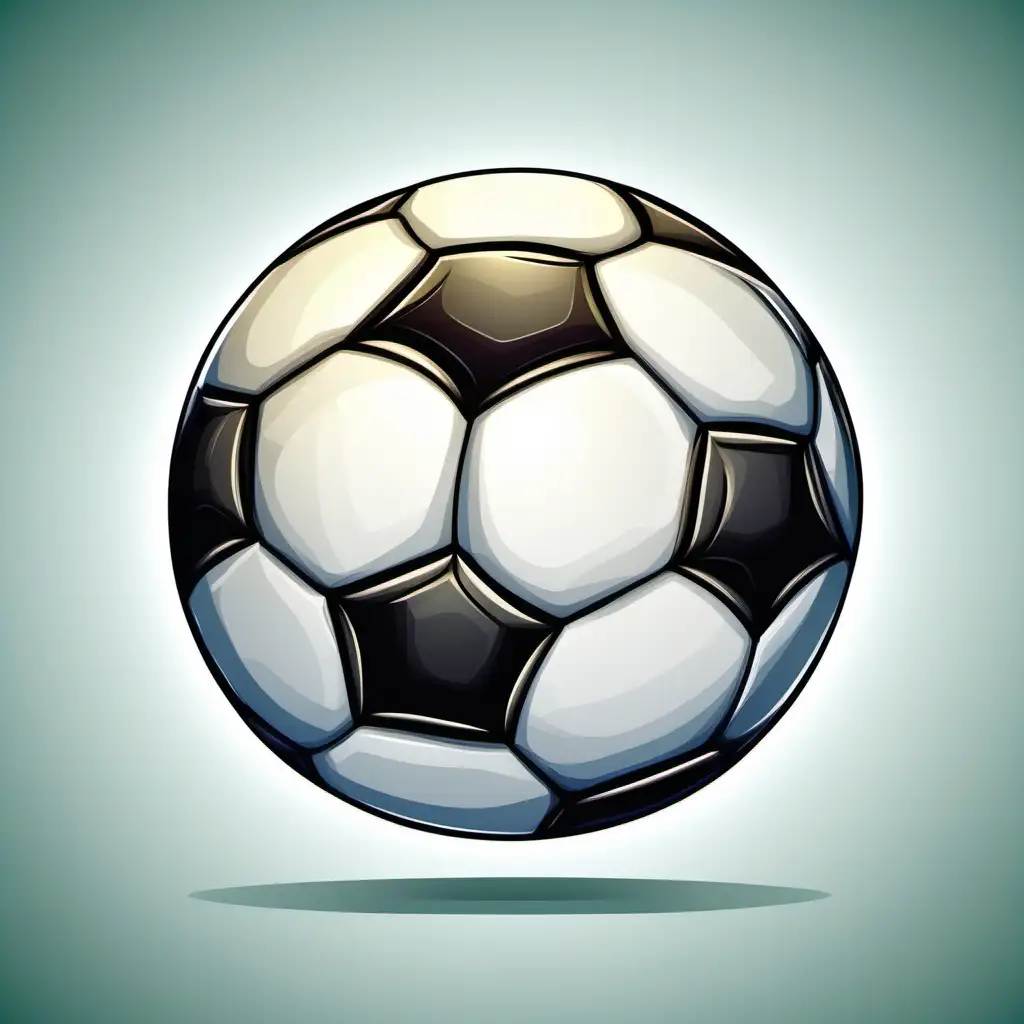 Cartoon Style Soccer Ball on White Background