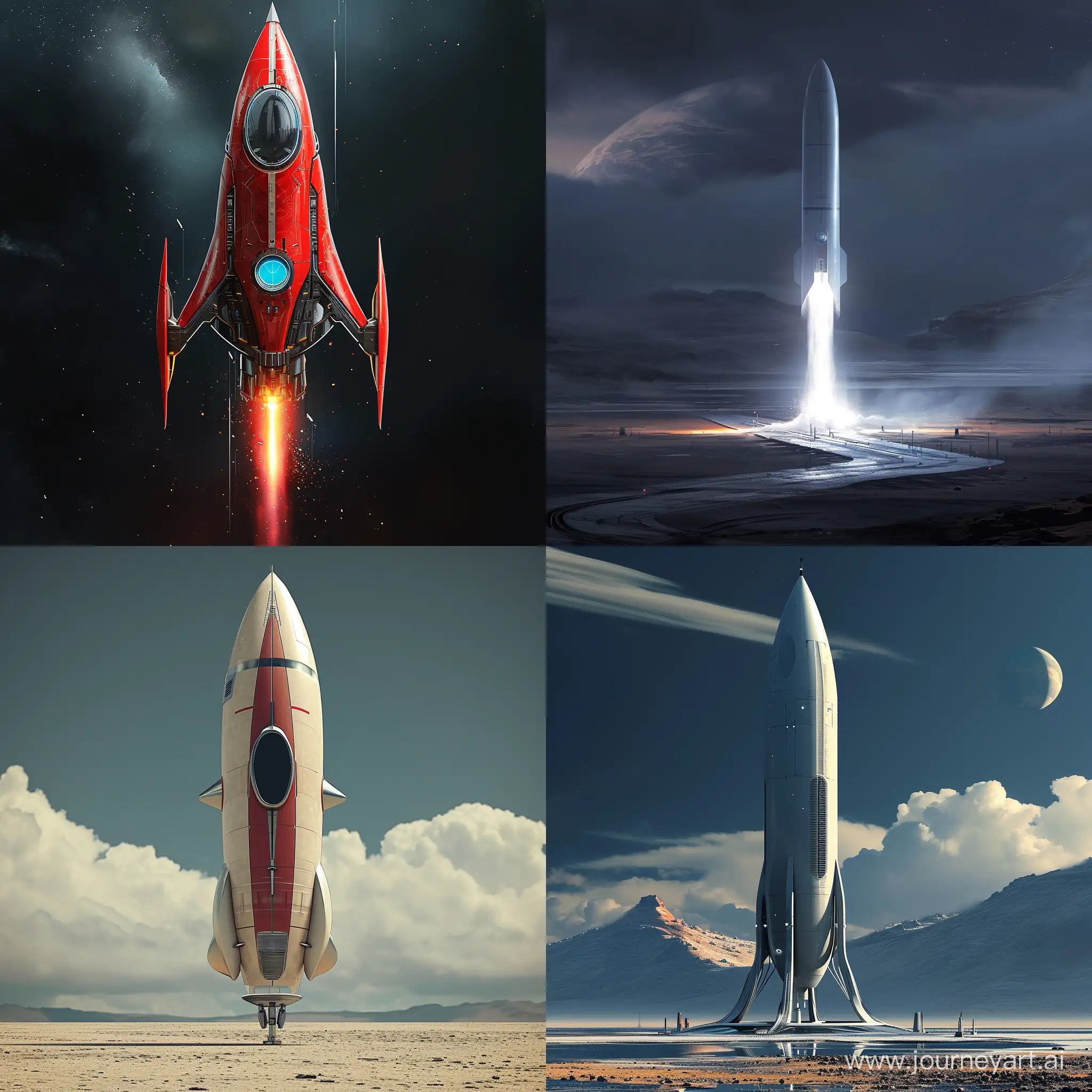 Futuristic rocket, artstation, DeviantArt, science fiction --v 6