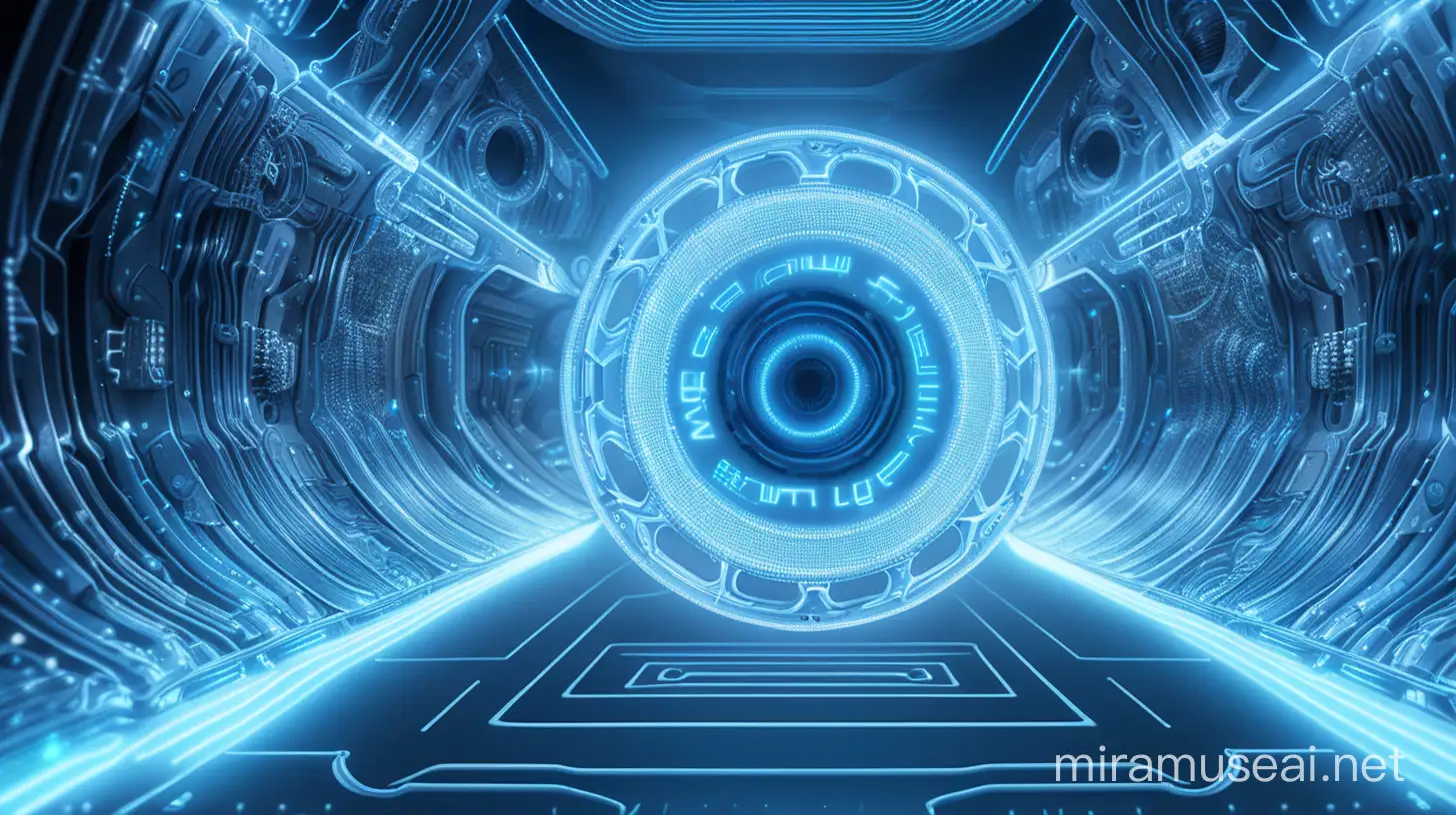 Futuristic HighTech Artificial Intelligence Wallpaper with Blue Light Aura