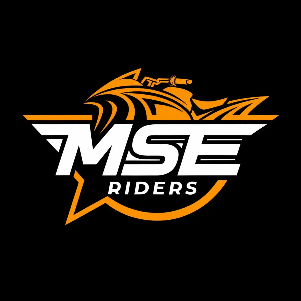 a logo design, with the text 'MSE RIDERS', main symbol: MOTORCYCLE, Moderate, be used in Automotive industry, clear background