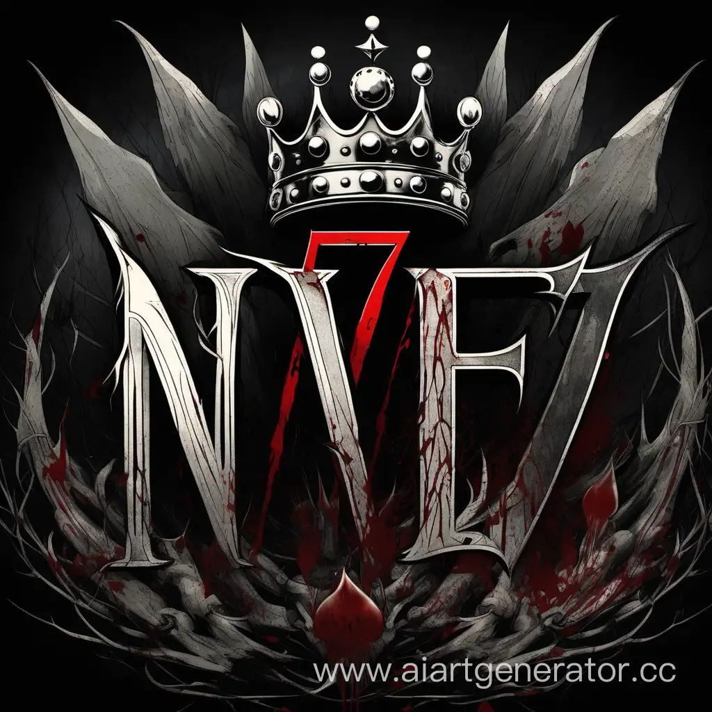 Mystical-Number-Seven-with-Crown-Amidst-Dark-Blood-Background