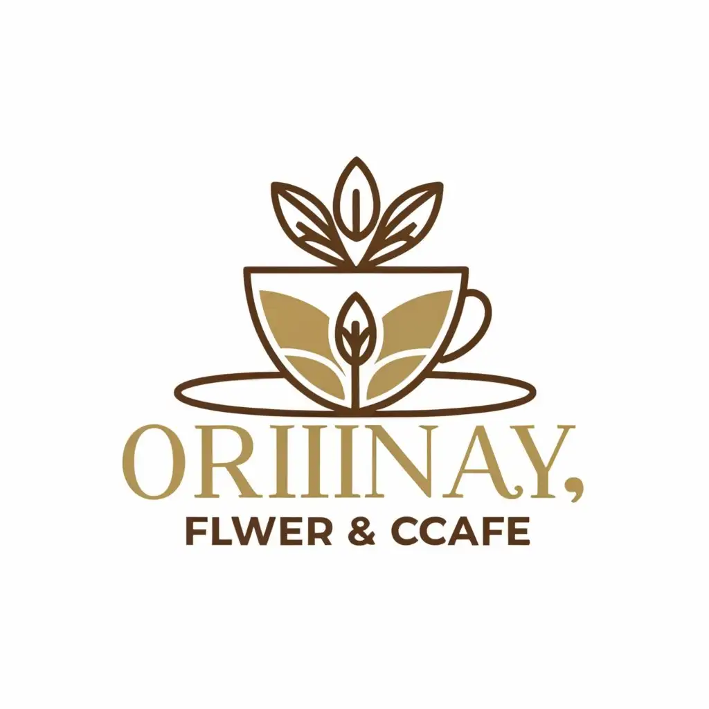 a logo design,with the text "Ordinary Flower & Cafe ", main symbol:Coffee cup with flowers,Moderate,be used in Restaurant industry,clear background