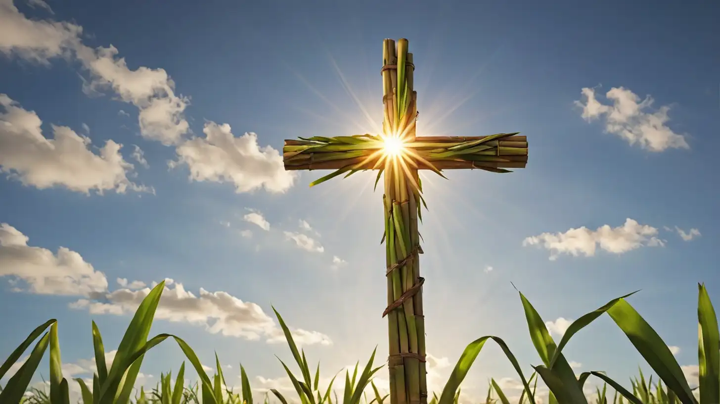 Holy week Christ heaven light cross family recovery vitality rural sugar cane