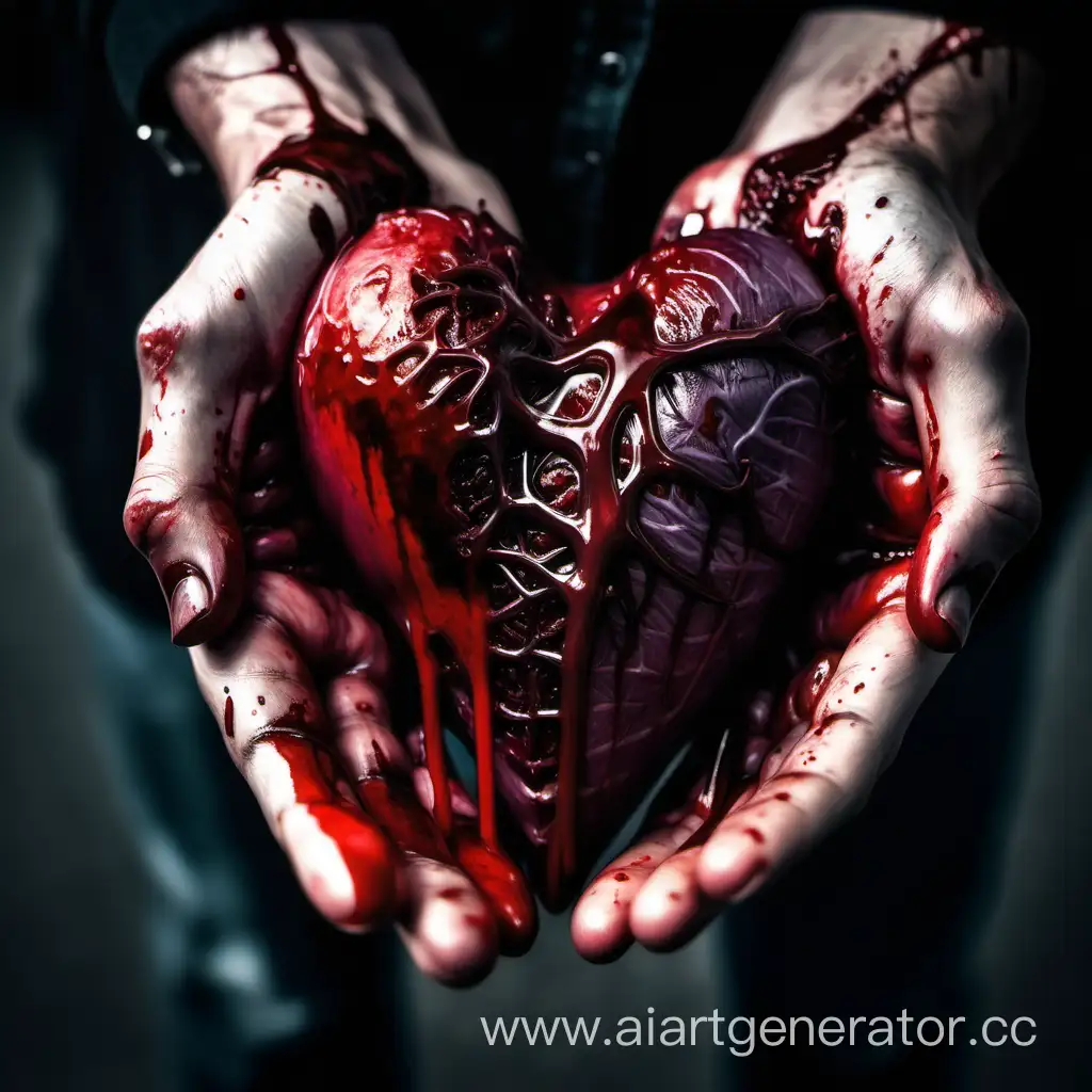 Gothic-Romance-Guy-Holding-a-BloodStained-Heart