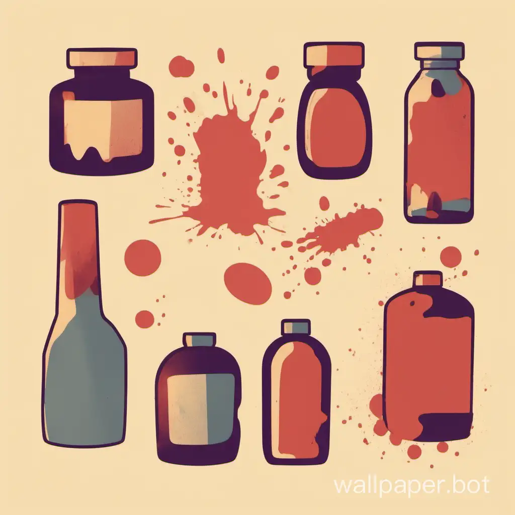Flat commercial illustration stains