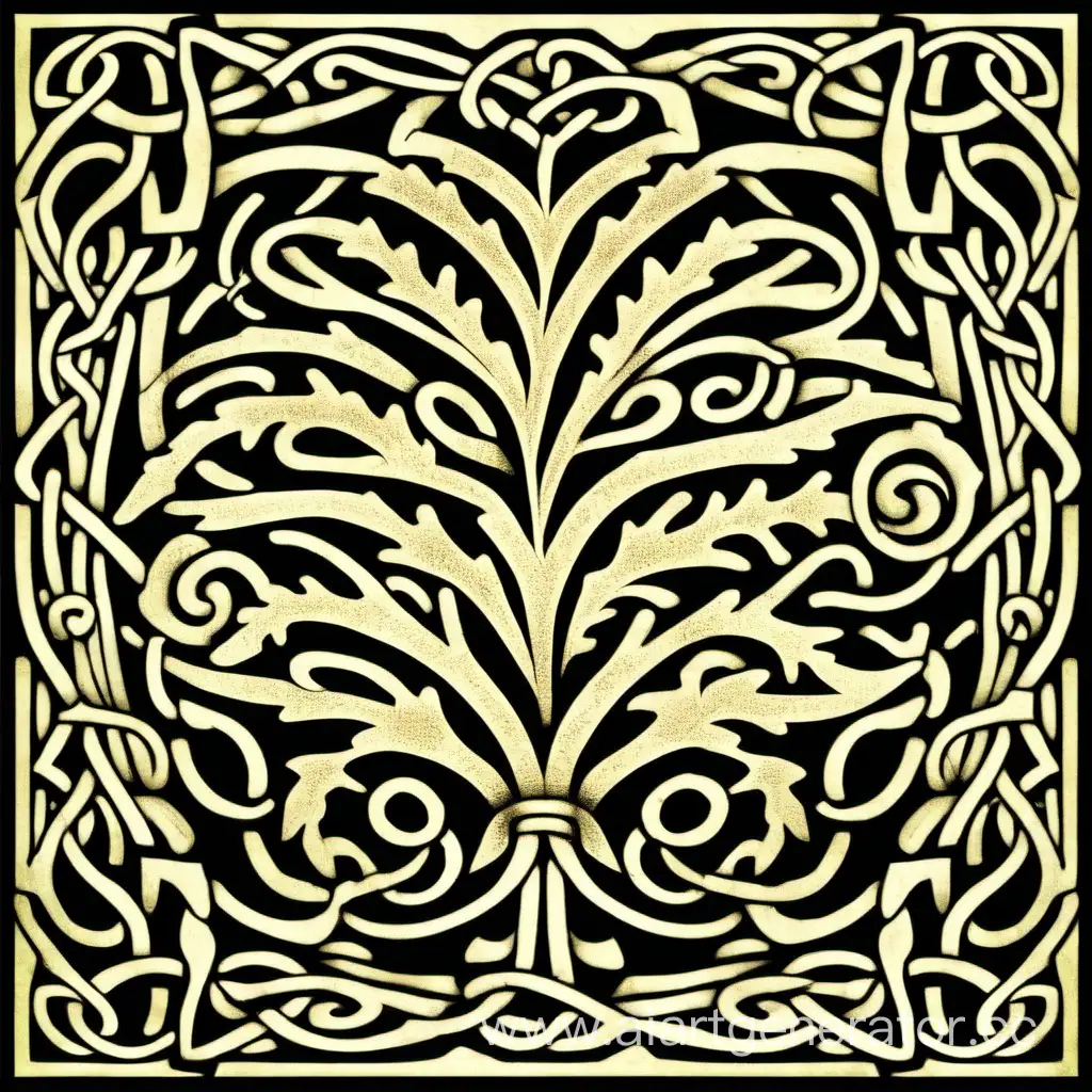 Дубовый лист в стиле кельтик
