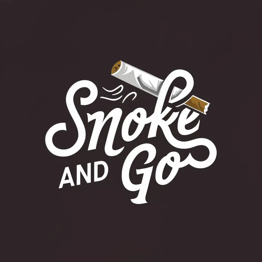 a logo design,with the text "Smoke and GO", main symbol:cigarette,complex,clear background