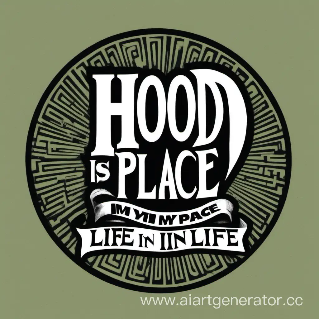 Urban-Streetwear-Hood-is-My-Place-in-Life-Logo