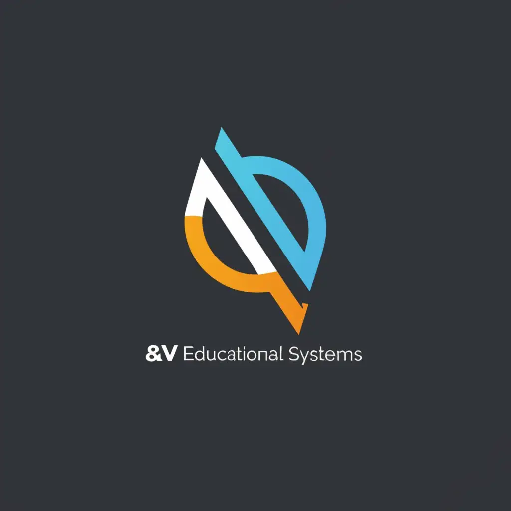 a logo design,with the text "R&V Educational Systems", main symbol:Imagine letters "R" and "V" representing "Roy Villalobos".  and inspired in  the moodle logo,Minimalistic,be used in Education industry,clear background