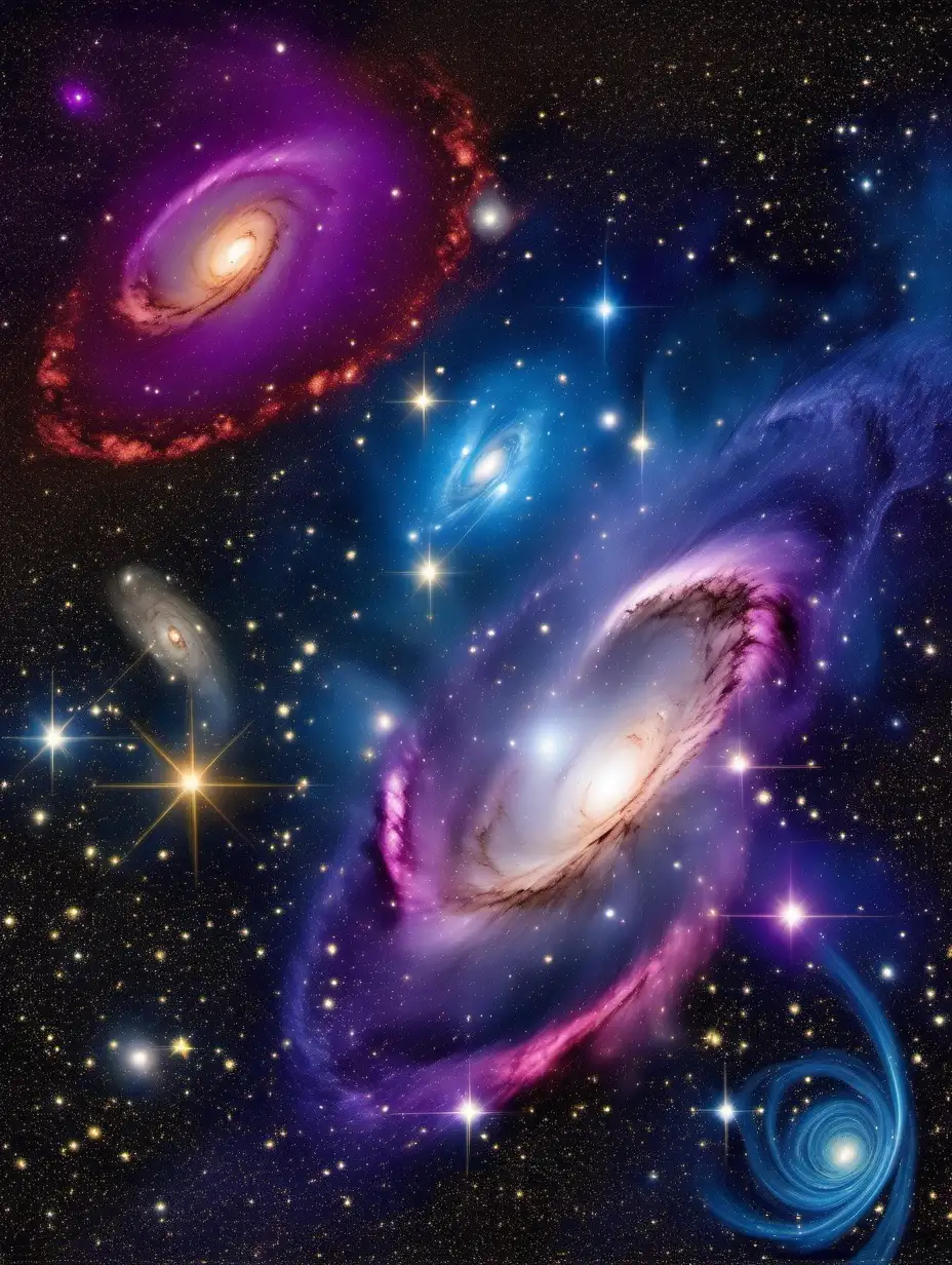 Space Background Cosmos Realistic Backdrop Color Galaxy And