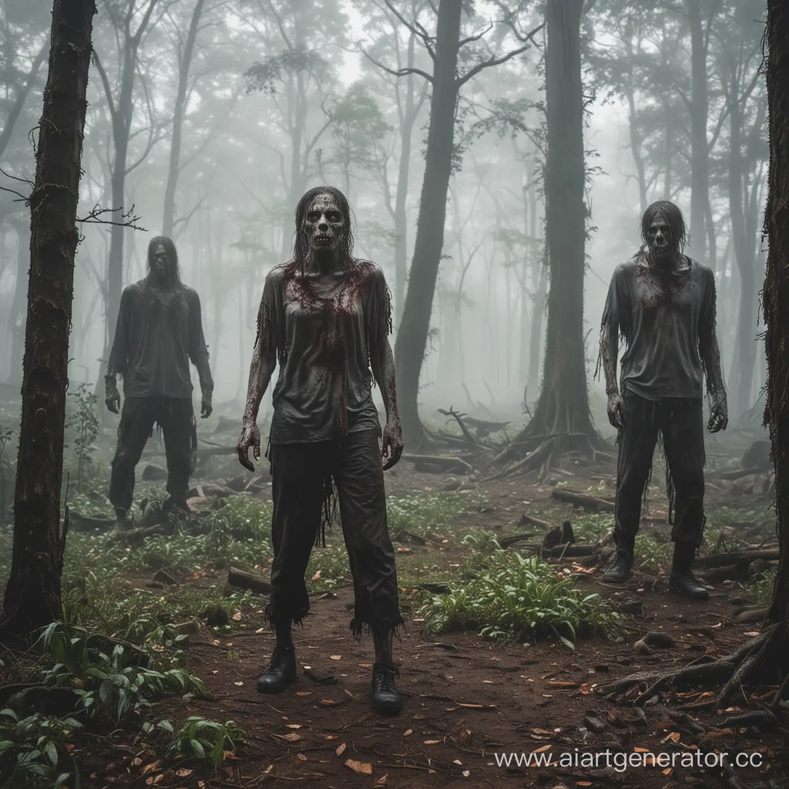 Eerie-Zombie-Encounter-Creepy-Forest-Scene-in-Gloomy-Weather
