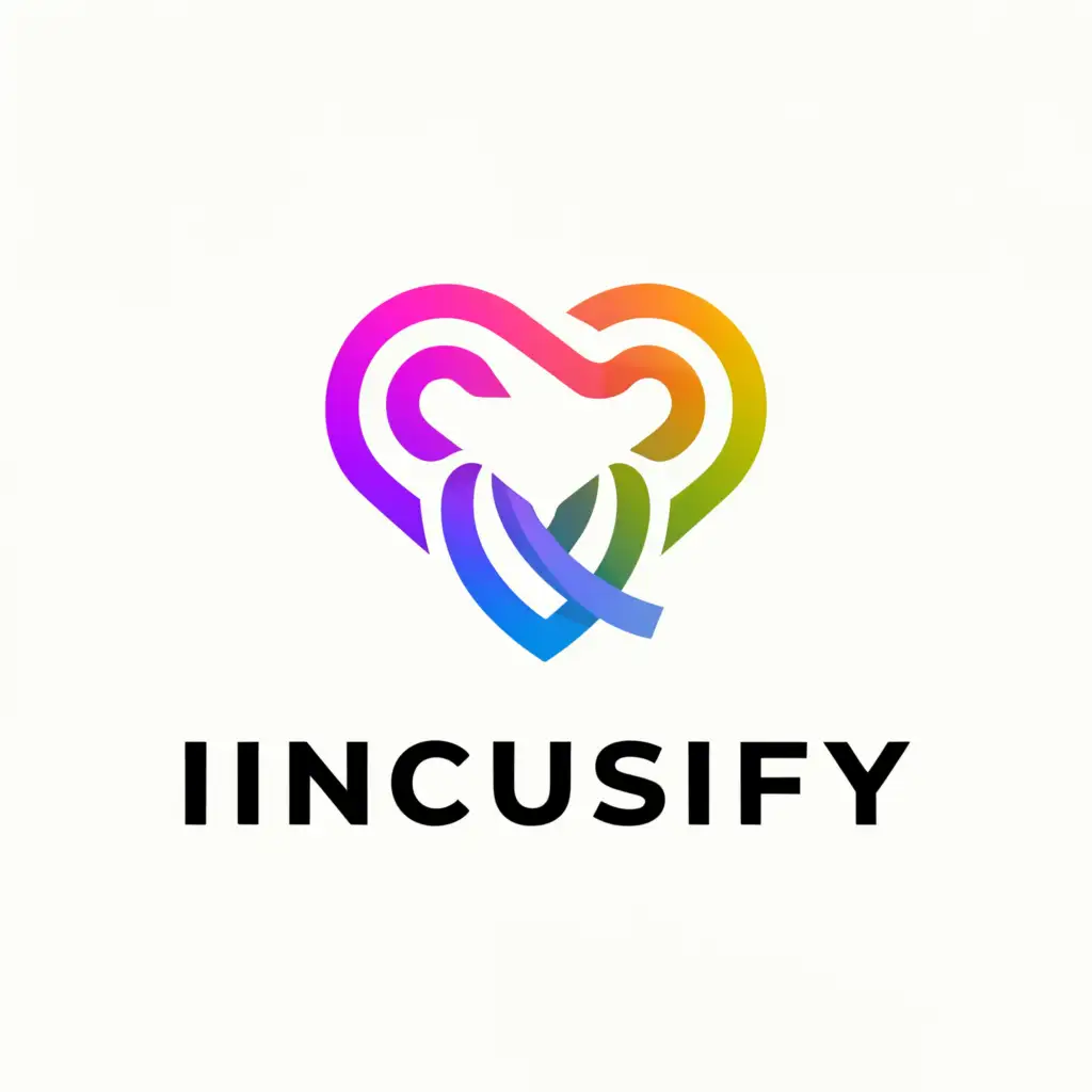 a logo design,with the text "Inclusify", main symbol:heart, lgbt, equality,Moderate,be used in Nonprofit industry,clear background