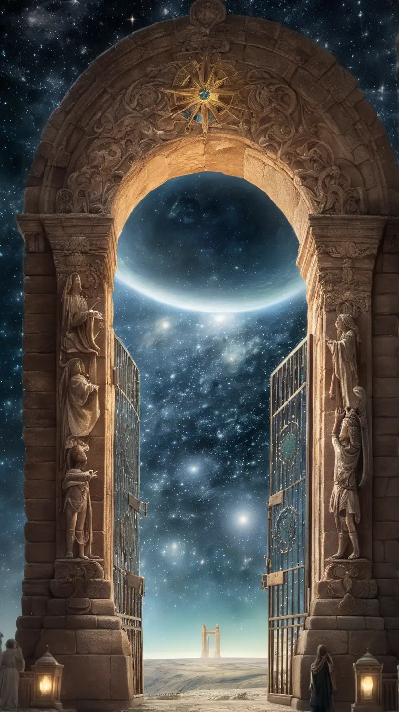 A return to the gateway, now showing glimpses of the worlds visited, as if each is a memory captured in a star.
