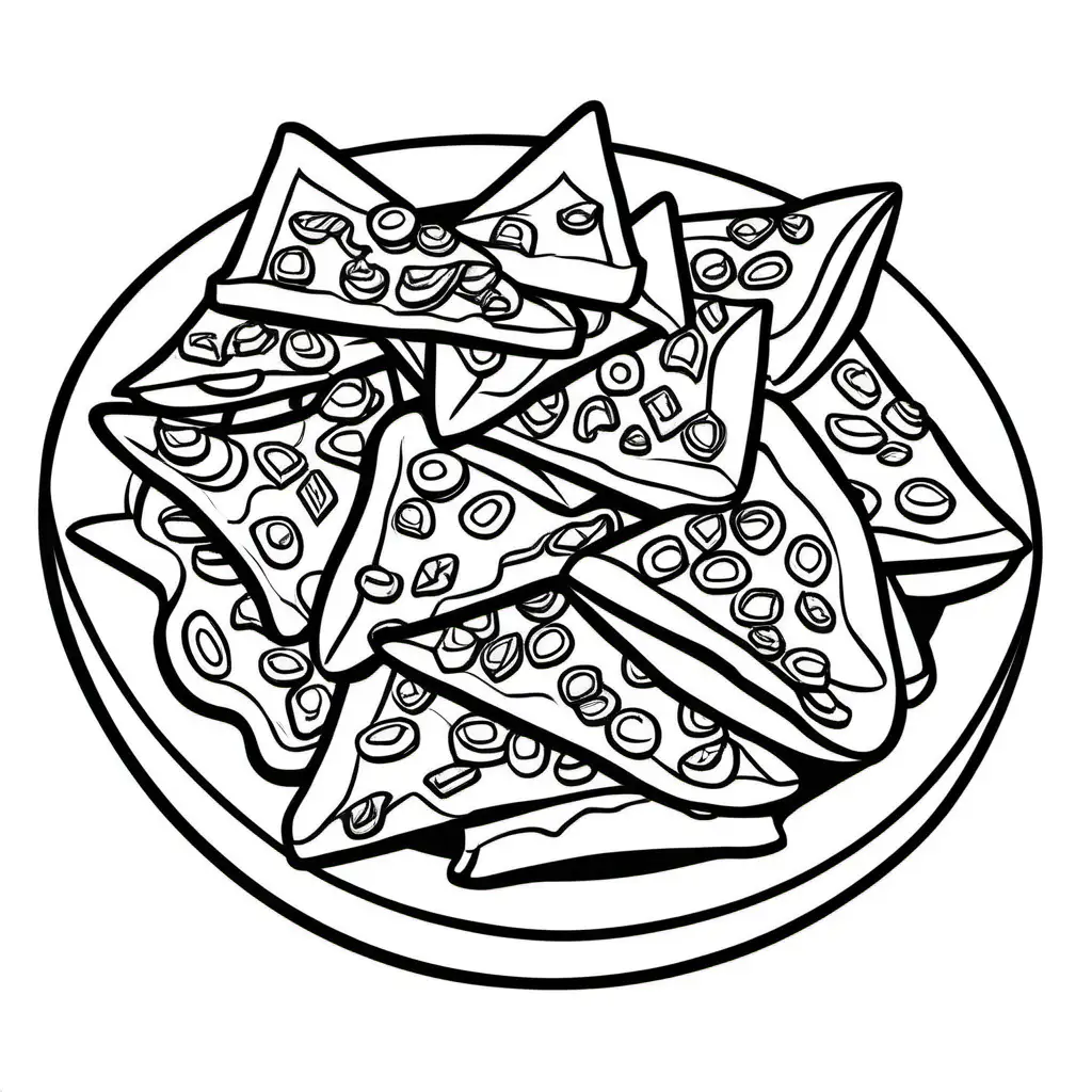 Easy-Nachos-Coloring-Page-for-Kids-Simple-Line-Art-on-White-Background
