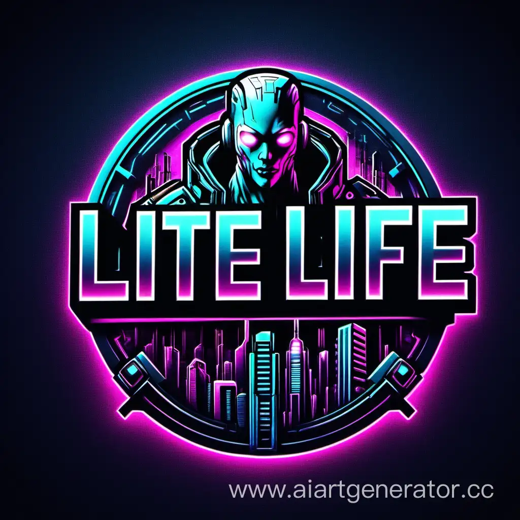 Futuristic-Cyberpunk-Logo-Design-LITE-LIFE