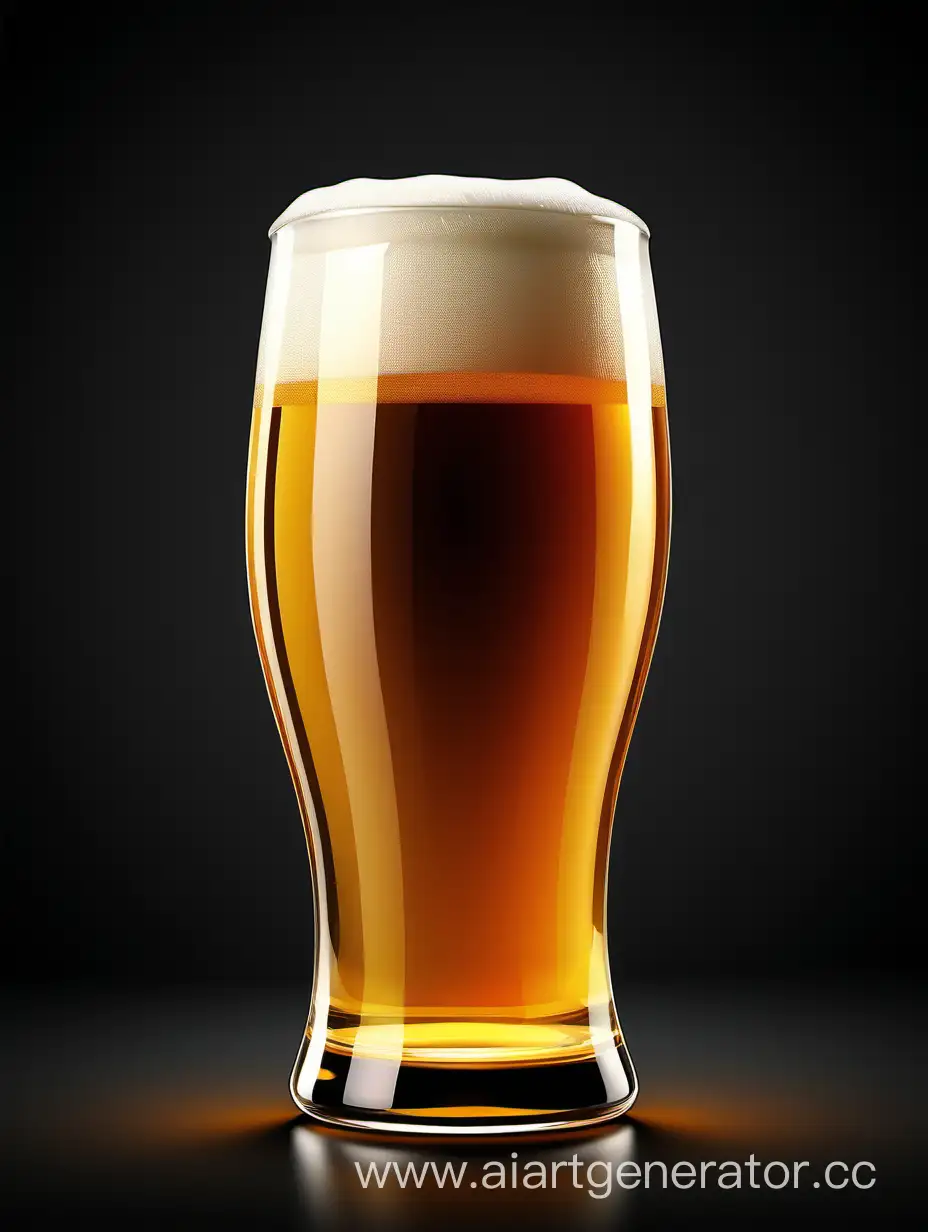 Stylized-Beer-Glass-for-Presentations-on-a-Dark-Background