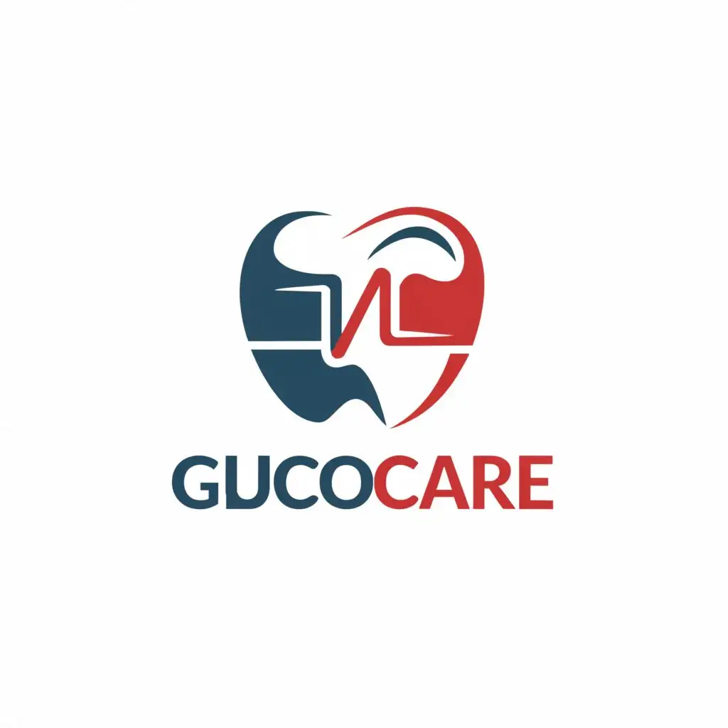 logo, symbol ,,+'', with the text "GlucoCare", typography, be used in Medical Dental industry