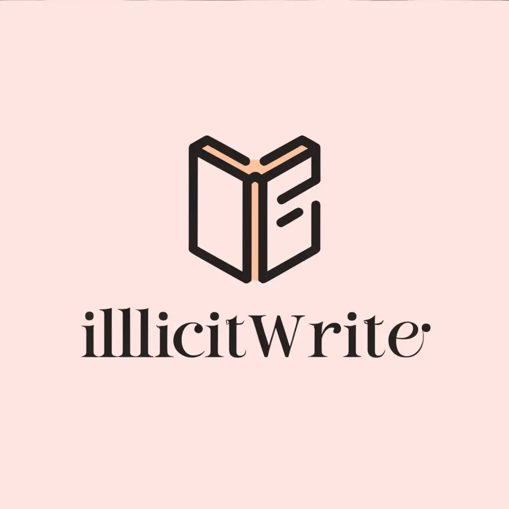 a logo design,with the text "IllicitWrite", main symbol:romance books,Minimalistic,be used in Entertainment industry,clear background