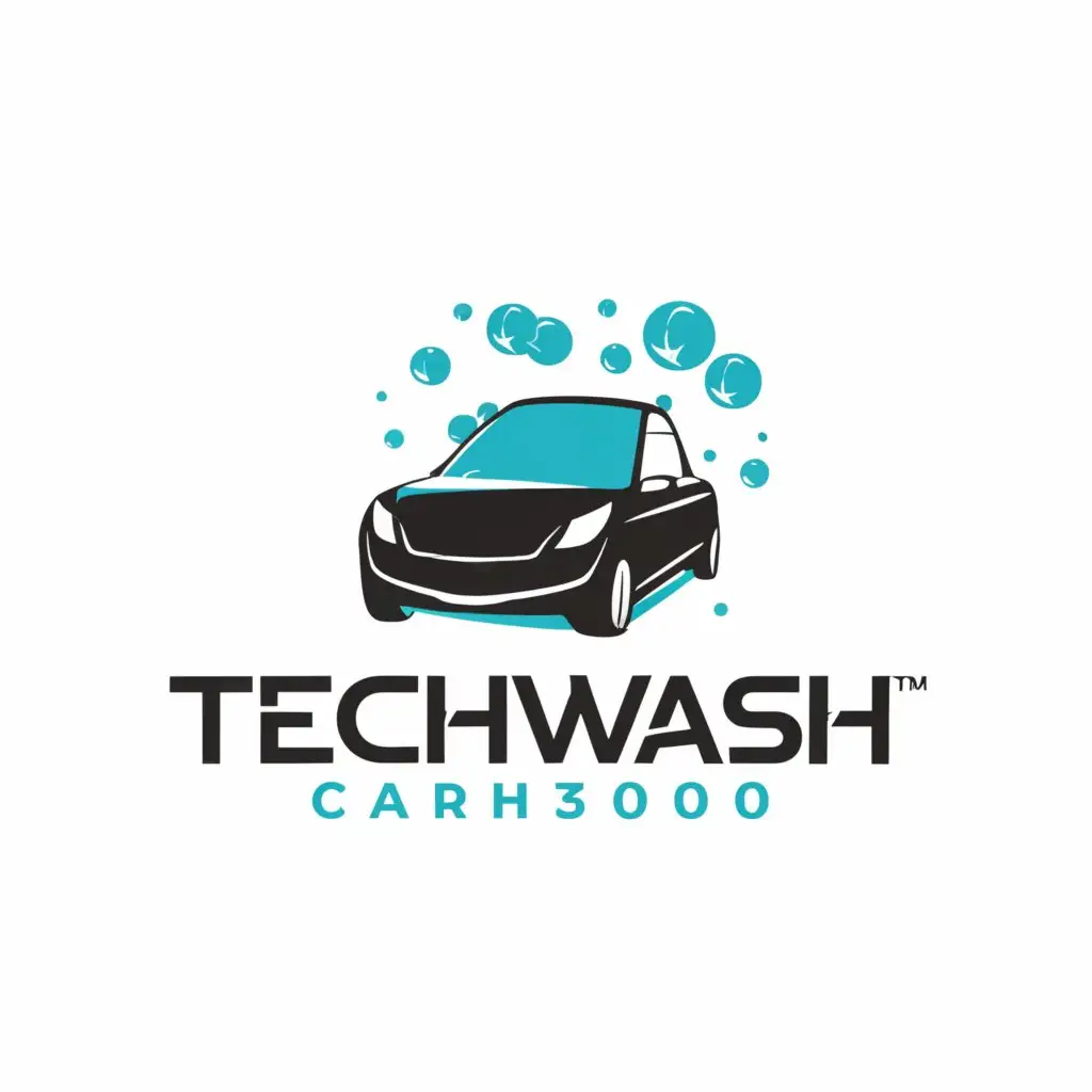 a logo design,with the text "Techwash3000", main symbol:washcar,Moderate,be used in Technology industry,clear background